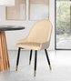 GINER Y COLOMER Lot de 4 Chaises Tapissées en Simili-Cuir Beige avec Structure en Acier Tubulaire Noir et Détail Doré - Design Moderne et Élégant